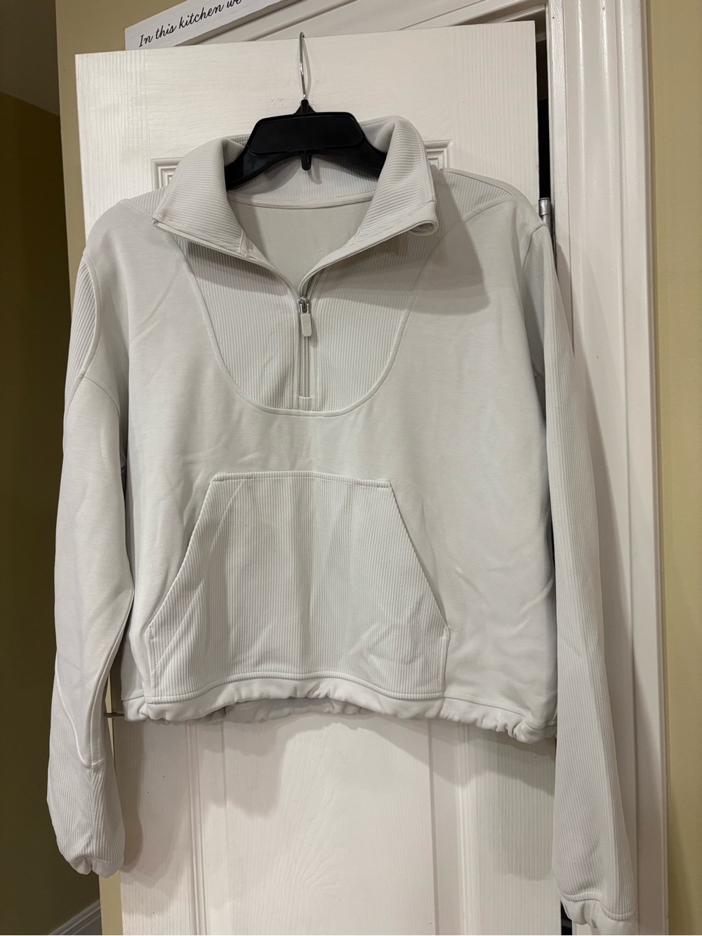 lululemon athletica Light Gray Half-Zip Cowl Pullover